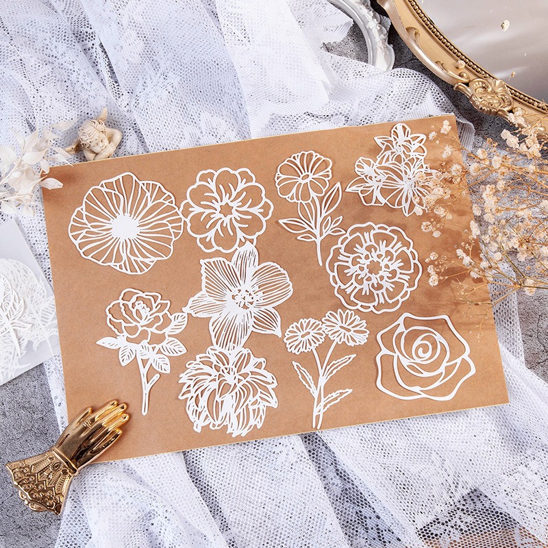 Art Craft Hobbies - 빈티지 미적 흰색 레이스 종이 Scrapbooking