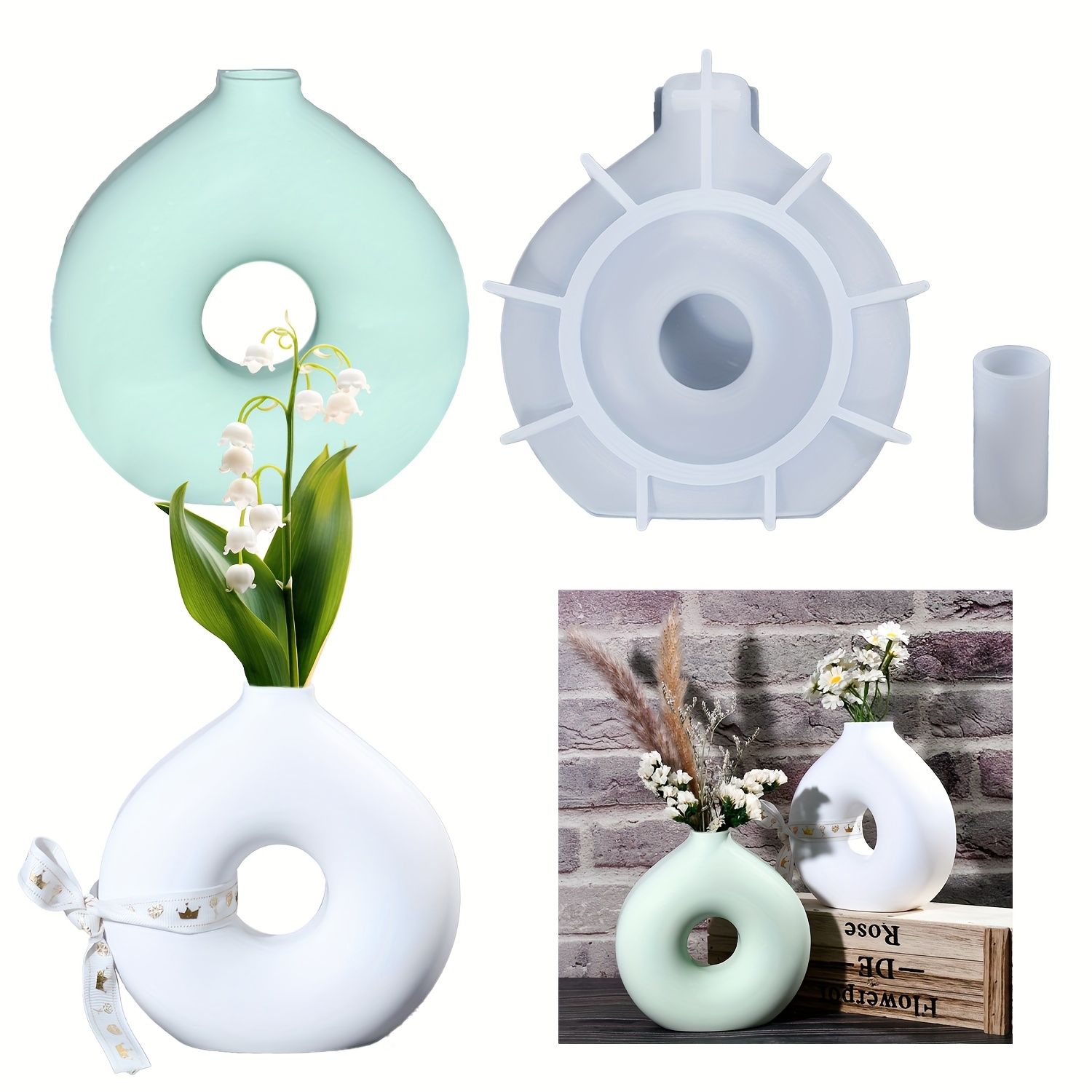 Art Craft Vase - 1 DIY 라운드 꽃병 실리콘 금형