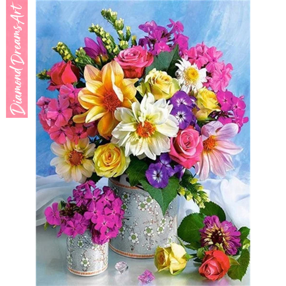 Art Craft Vase - 풀 다이아몬드 모자이크 꽃 5D 다이아몬드