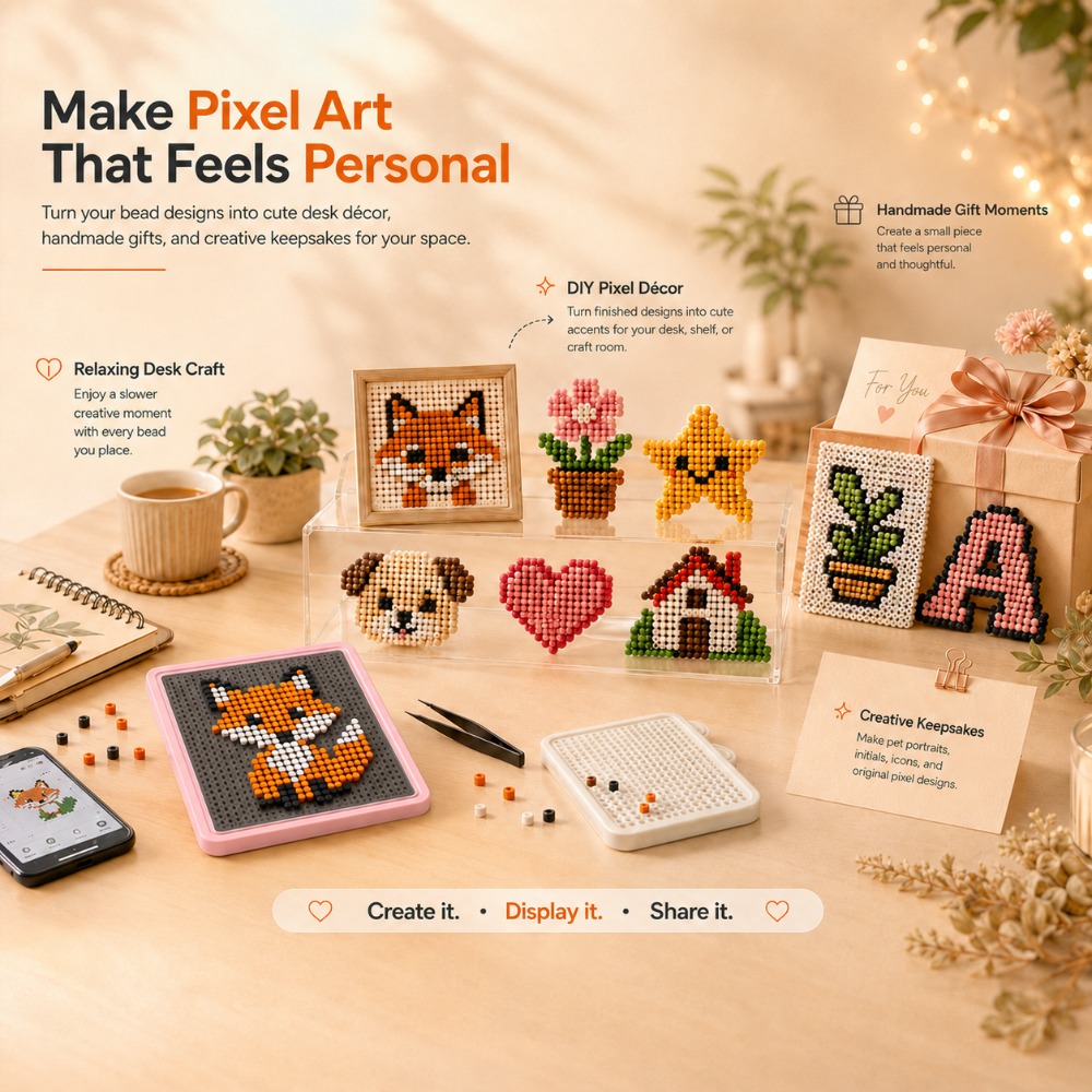 Art Craft Material - LED 스마트 퓨즈 비드 페그보드, 앱으로