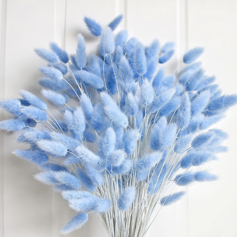 Art Craft Vase - 100PCS 블루 토끼 꼬리 잔디 토끼