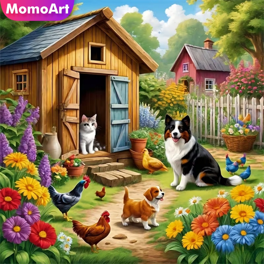 모모아트 DIY 다이아몬드 페인팅 강아지 집 고양이 신 - Art Craft Hobbies 리뷰 및 가격