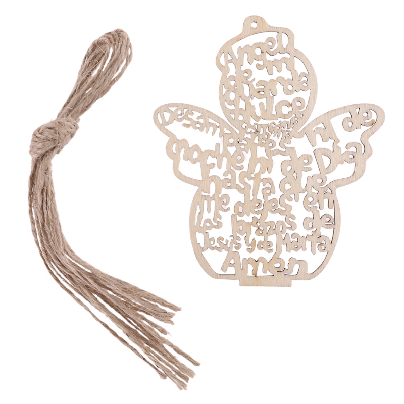 12 개/갑 인형 장식품에 대 한 나무 속이 빈 천사  - Art Craft Description 리뷰 및 가격