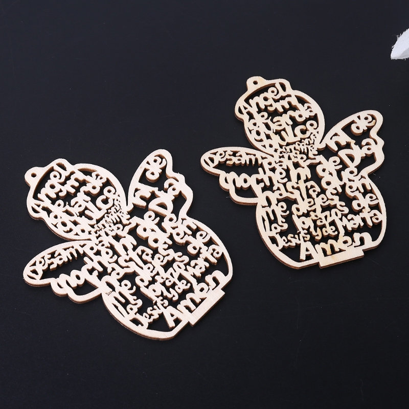 12 개/갑 인형 장식품에 대 한 나무 속이 빈 천사  - Art Craft Description 리뷰 및 가격