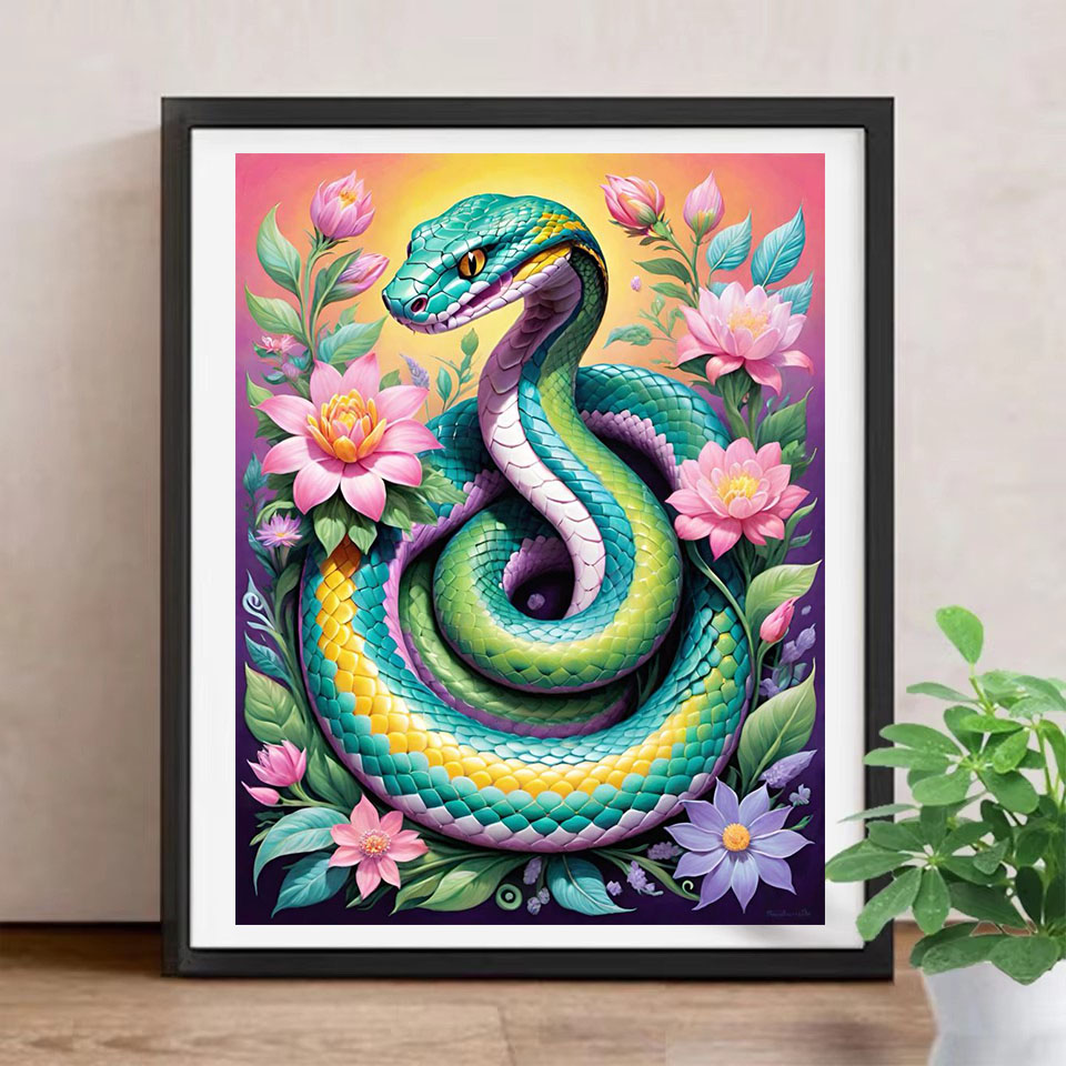 동물 다이아몬드 아트 페인팅 뱀 전체 사각형 라운드 꽃 - Art Craft Hobbies 리뷰 및 가격