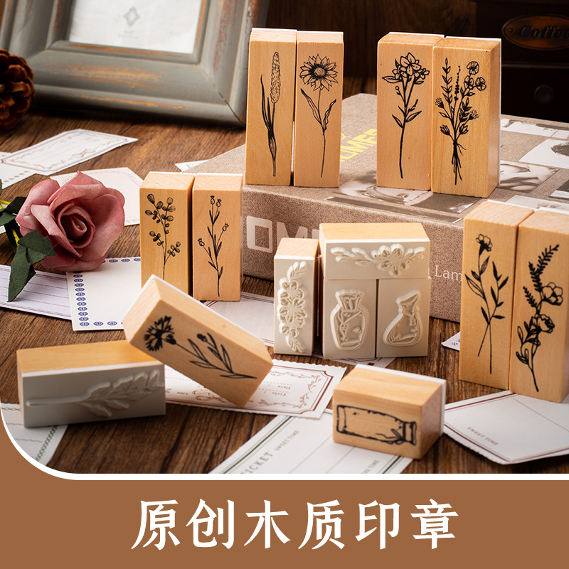 레트로 로터스 우드 조합 세트 인감 식물 꽃병 핸드북  - Art Craft Vase 리뷰 및 가격
