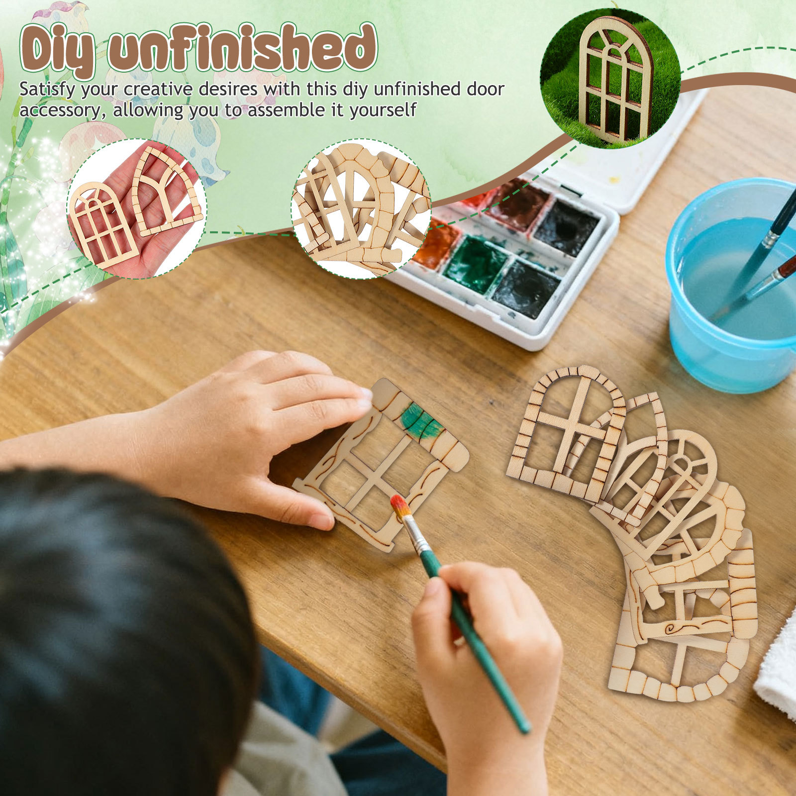 25개 미니어처 나무 문 창문 세트 미완성 DIY 공예 - Art Craft Door 리뷰 및 가격