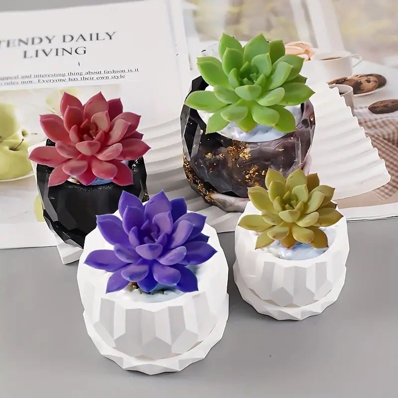 콘크리트 꽃 냄비와 접시에 대 한 1 세트 실리콘 화분 - Art Craft Vase 리뷰 및 가격