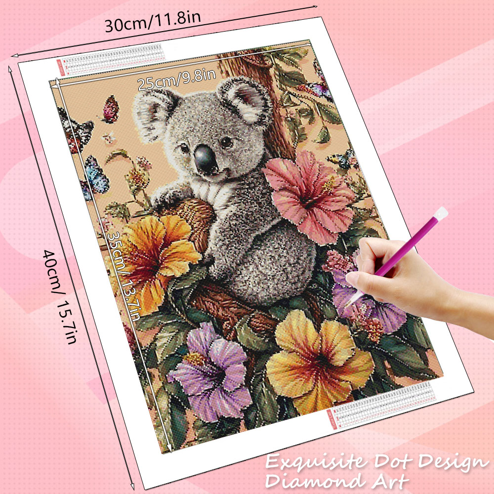 HUACAN 다이아몬드 아트 코알라 동물 꽃 풀 키트  - Art Craft Hobbies 리뷰 및 가격