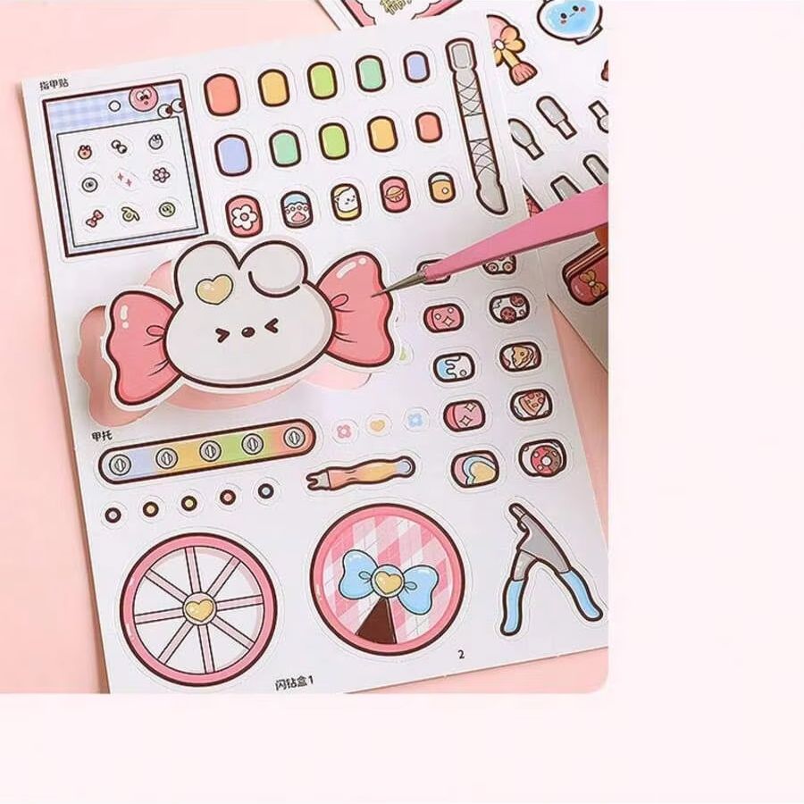 핑크 어린이 DIY 네일 살롱 조용한 컷 스티커북 가상 - Art Craft 3 Year Old 리뷰 및 가격